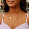 14K Yellow Gold Puff Heart Adjustable Necklace, view 5