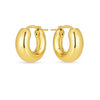 14K Yellow Gold Small Puffy Hoops, view 2