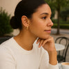 14K Yellow Gold Small Puffy Hoops, view 4