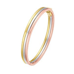 14K Tri Color Gold Layered Trinity Bangle (7.30 mm), view 3