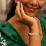 14K Tri Color Gold Layered Trinity Bangle (7.30 mm), view 4