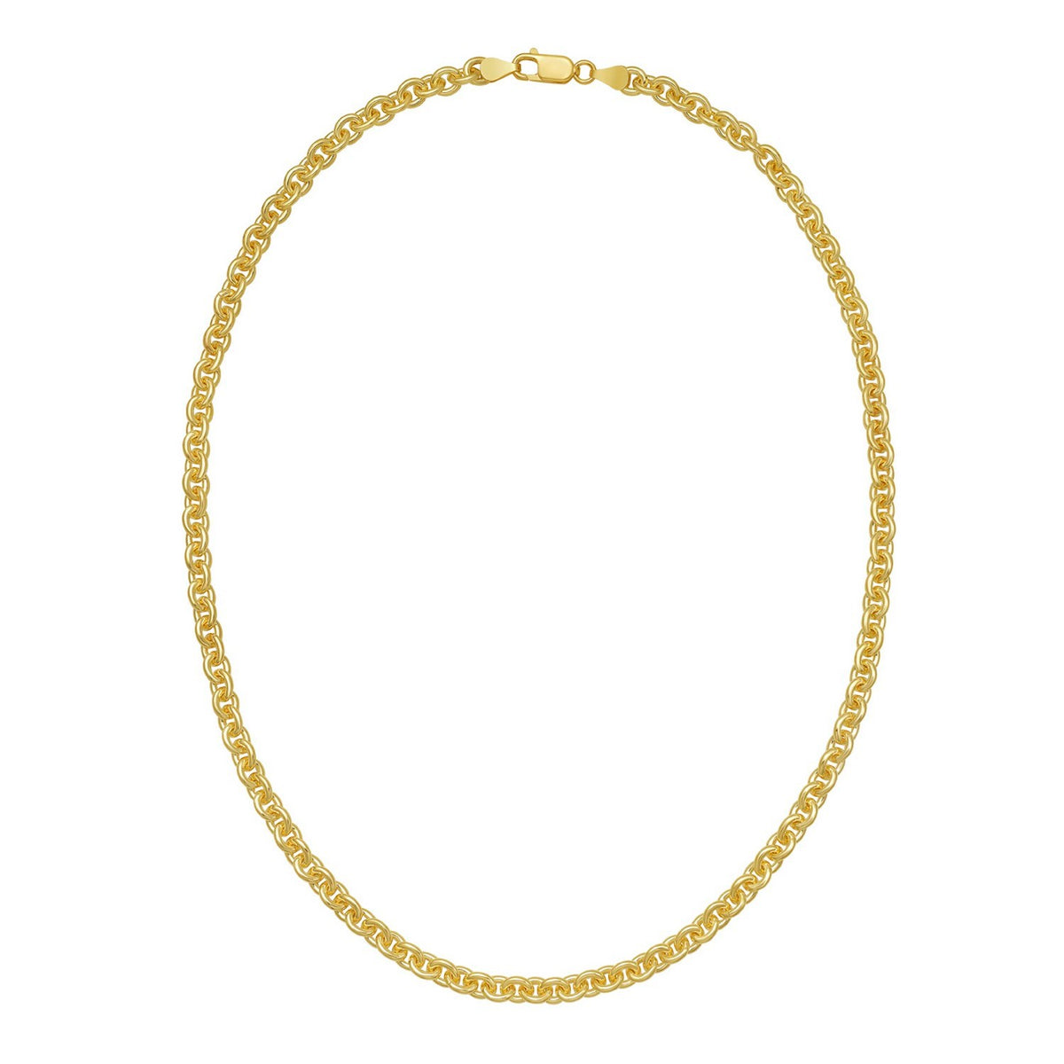 Sterling Silver Gold Plated Rolo Chain (5.70 mm), view 2
