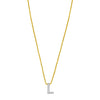 14K Yellow Gold Mini Diamond L Initial Pendant Necklace