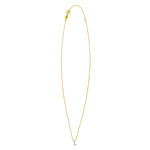 14K Yellow Gold Mini Diamond L Initial Pendant Necklace, view 2