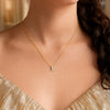 14K Yellow Gold Mini Diamond L Initial Pendant Necklace, view 4