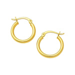10K Yellow Gold Polished Hoop Earrings (2x15.00 mm)