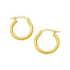 10K Yellow Gold Polished Hoop Earrings (2x15.00 mm)