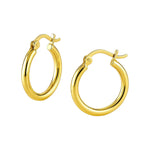 10K Yellow Gold Polished Hoop Earrings (2x15.00 mm), view 2