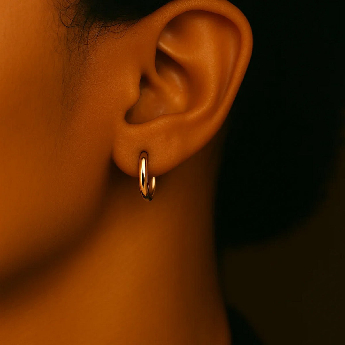 10K Yellow Gold Polished Hoop Earrings (2x15.00 mm), view 5