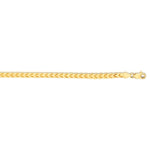 14K Yellow Gold Solid Diamond Cut Round Franco Bracelet (3.10 mm), view 2