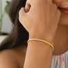 14K Yellow Gold Solid Diamond Cut Round Franco Bracelet (3.10 mm), view 3