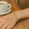 14K Yellow Gold Solid Diamond Cut Round Franco Bracelet (3.10 mm), view 4
