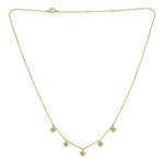 14K Yellow Gold Diamond Flower Necklace