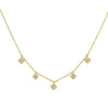 14K Yellow Gold Diamond Flower Necklace, view 2