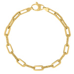 14K Yellow Gold Diamante Paperclip Chain Bracelet (4.00 mm), view 2