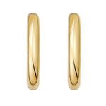 Sterling Silver Yellow Gold Plated Round Hoop Earrings, view 2