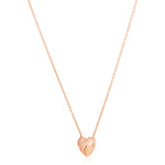 14K Rose Gold High Polish Scribbles Heart Necklace
