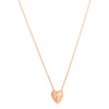 14K Rose Gold High Polish Scribbles Heart Necklace