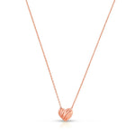 14K Rose Gold High Polish Scribbles Heart Necklace, view 2