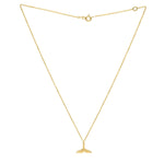 Whale Tail Necklace in 14K Yellow Gold, view 2