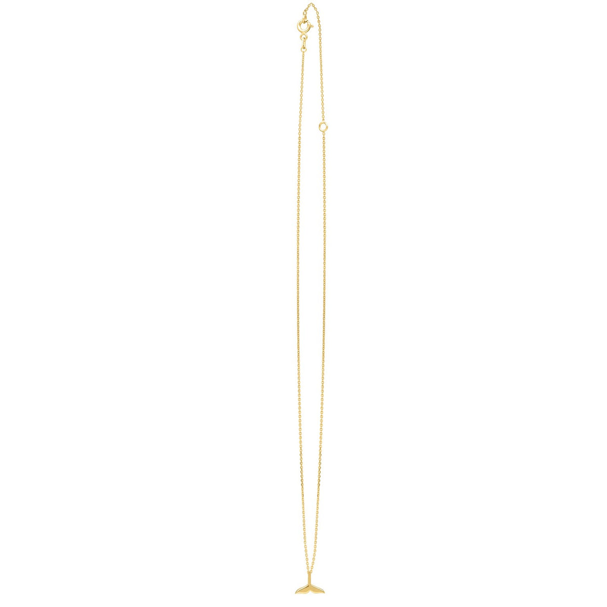 Whale Tail Necklace in 14K Yellow Gold, view 3