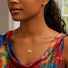 Whale Tail Necklace in 14K Yellow Gold, view 4