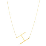 14K Yellow Gold Yours Truly Large Initial H Necklace