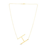 14K Yellow Gold Yours Truly Large Initial H Necklace, view 2