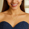14K Yellow Gold Yours Truly Large Initial H Necklace, view 3