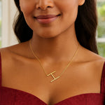 14K Yellow Gold Yours Truly Large Initial H Necklace, view 4