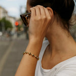 14K Yellow Gold Polished Pebble Bead Bracelet (6.00 mm), view 3