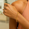 14K Yellow Gold Polished Pebble Bead Bracelet (6.00 mm), view 4