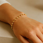 14K Yellow Gold Polished Pebble Bead Bracelet (6.00 mm), view 5