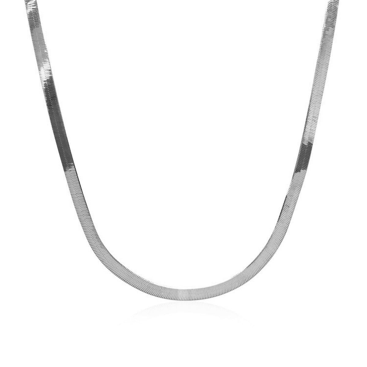 14k White Gold Super Flex Herringbone Chain (2.80 mm), view 2