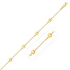 14K Yellow Gold Rolo Chain Bracelet with Puffed Heart Stations (3.30 mm)