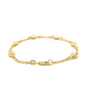 14K Yellow Gold Rolo Chain Bracelet with Puffed Heart Stations (3.30 mm), view 2