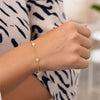 14K Yellow Gold Rolo Chain Bracelet with Puffed Heart Stations (3.30 mm), view 4