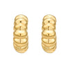 Sterling Silver Yellow Gold Plated Twisted C Hoop Earrings, view 2