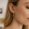 14K Yellow Gold Dangling Spike Drop Hoop Earrings, view 3