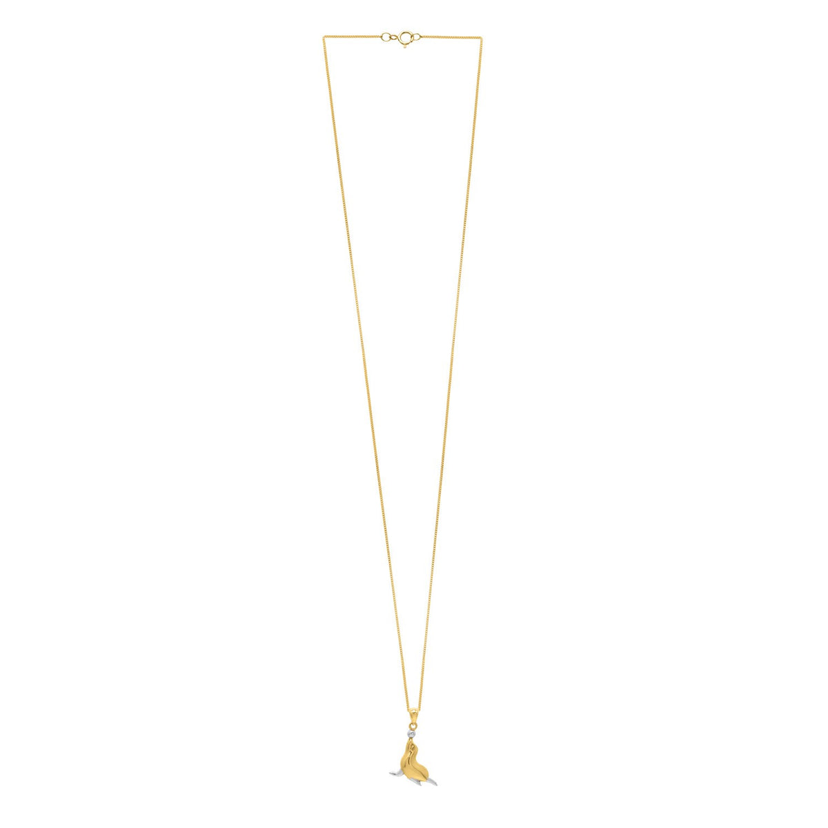 Seal Necklace in 10K Two Tone Gold, view 2