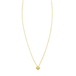 14K Yellow Gold Puffed Mini Clover Pendant Necklace
