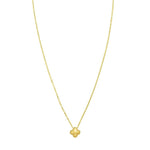 14K Yellow Gold Puffed Mini Clover Pendant Necklace, view 3