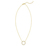 14K Yellow Gold Diamon Oro Circle Necklace