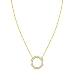 14K Yellow Gold Diamon Oro Circle Necklace, view 2