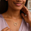 14K Yellow Gold Diamon Oro Circle Necklace, view 6