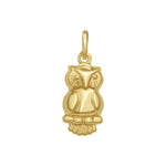 14K Yellow Gold Polished Owl Charm Pendant