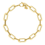 14K Yellow Gold Diamante Paperclip Chain Bracelet (7.00 mm), view 2
