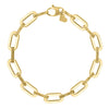14k Yellow Gold Diamante Paperclip Chain Bracelet (7.00 mm), view 2