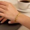 14k Yellow Gold Diamante Paperclip Chain Bracelet (7.00 mm), view 3