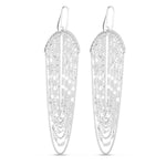 Sterling Silver Multi Strand Chain Drop Chandelier Earrings, view 2